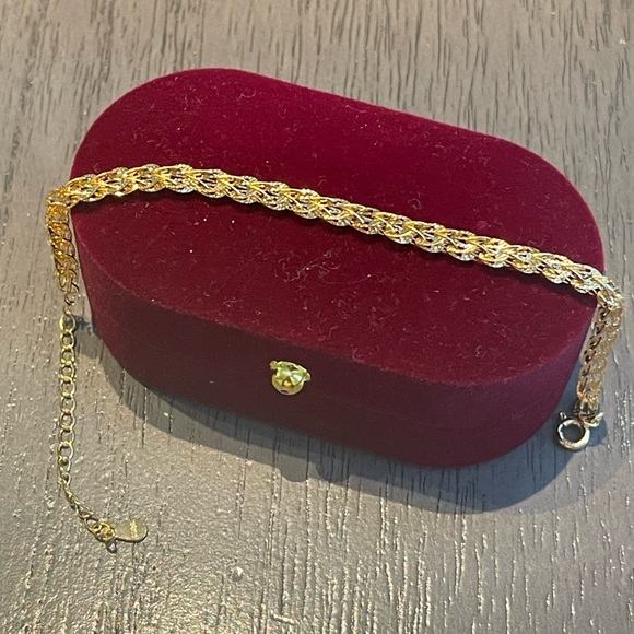 18k gold Plated over Solid 925 Sterling Silver Link Bracelet E7-1828 - Picture 3 of 6